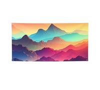 Bannière personnalisée couleur dégradé de montagne pour anniversaires, mariages, événements, utilisation en extérieur et intérieur, décorations de fête de Noël
