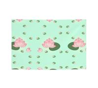 Bannière personnalisée en polyester avec fleurs de lotus attendant de fleurir - Durable et facile à accrocher pour les fêtes, l'obtention d'un diplôme, un anniversaire