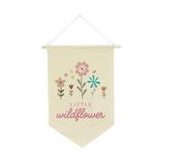 Bannière Petite Fleur Sauvage Pour Porte | polyester et bois, design unique, décoration porte, facile à suspendre