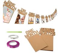 Bannière photo 1er anniversaire - Marron 1-12 mois avec ruban de 10 m - Décorations pour fêtes