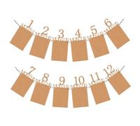 Bannière photo 1er anniversaire pour nouveau-né à 12 mois, 12 pochettes photo pour banquet du 100e jour et cérémonie de mariage, style 1 bannière 1er anniversaire