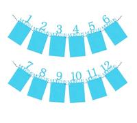 Bannière photo 1er anniversaire pour nouveau-né à 12 mois, 12 pochettes photo pour banquet du 100e jour et cérémonie de mariage, style 2 bannière 1er anniversaire