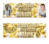 Bannière photo d'anniversaire personnalisée en plein air ballon disco boule disco décoration affiche homme femme garçon fille célébration 18 ans 20 30 40 50 ans
