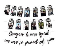 Bannière Photo De Graduation | 2025 Décorations De Graduation Bonheur De Bonheur | K A 12 Bannières Photo De Graduation | Félicitations D'image De Toile De Pour La Primaire De L'Univ