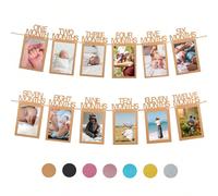 Bannière photo pour le 1er anniversaire de 1 à 12 mois, décorations pour le premier anniversaire, guirlande des étapes mensuelles, décoration de fête du premier anniversaire noir,bleu,Violet,rose,arge