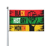 Bannière Poing Du Mois De L'Histoire Des Noirs Œillets En Laiton Dans Drapeaux Œillets Métalliques Drapeau Pirate Pour Célébrations Four Seasons Decor 3X5Ft