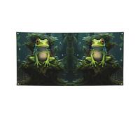 Bannière polyvalente avec imprimé arbre grenouille de la paix, décorations de Thanksgiving et d'anniversaire, pour toutes les occasions