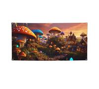 Bannière polyvalente avec imprimé champignon magique, décorations pour événements, Thanksgiving, fêtes d'anniversaire, etc