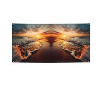 Bannière polyvalente avec imprimé marée océanique, décorations pour événements, Thanksgiving, fêtes d'anniversaire, etc