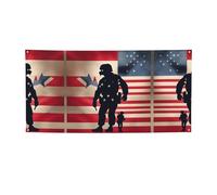 Bannière polyvalente pour fête commémorative des soldats militaires américains - Pour événements, décorations de fête d'anniversaire