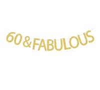 Bannière pour 60e anniversaire, 60 et fabuleuse, décorations de 60e anniversaire pour femme, décorations plus sages et plus chaudes, pas de bricolage