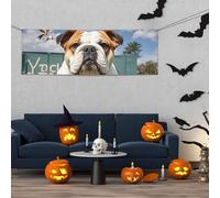 Bannière pour intérieur et extérieur - Bannière personnalisée amusante - Bannière de bouledogue anglais réutilisable - Panneau vierge en polyester 300D - Bannière de décoration pour fête