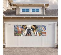 Bannière pour intérieur et extérieur - Bannière personnalisée en polyester 300D - Motif bouledogue anglais - Réutilisable - Décoration de fête