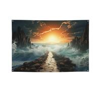 Bannière pour intérieur et extérieur - Bannière personnalisée pour allée maritime divisée - Panneaux de fête réutilisables - Panneau vierge en polyester 300D - Bannière de décoration pour fête