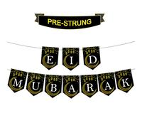 Bannière pré-cordée pour l'Aïd Mubarak - Décorations du Ramadan - Guirlande de l'Aïd pour fête islamique musulmane, décoration murale de cheminée