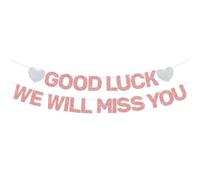 Bannière pré-enfilée « Good Luck We Will Miss You », or rose pailleté, « Happy Retirement Going Away », « Goodbye Graduation », décorations de fête, cadeaux pour femmes, hommes, collègues de travail