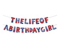 Bannière pré-enfilée « The Life of a Birthday Girl » - Décoration de fête sur le thème de l'araignée pour filles