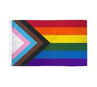 Bannière Progrès Pride Foot Progressive Double Face Garden Flag Œillets En Laiton Dans Drapeaux Pour Home Intérieur Four Seasons 3X5Ft