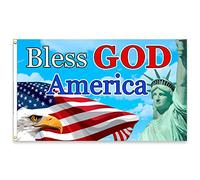 Bannière Que Dieu Bénisse L'Amérique En Polyester Personnalisé Garden Flag Coutures Doubles Drapeau Pirate Pour Decor Événements Sportifs Intérieur 3X5Ft