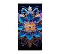 Bannière rectangulaire Mandala 90 x 180 cm - Bannières de fête saisonnières - Panneau de bienvenue vertical - Décoration de porte à suspendre pour porche, entrée, jardin