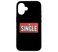 Bannière rétro Rouge « I'm Single » | Statut de Relation drôle Coque pour iPhone 16