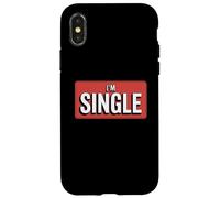 Bannière rétro Rouge « I'm Single » | Statut de Relation drôle Coque pour iPhone X/XS