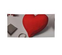 Bannière romantique à imprimé cœur rouge pour entreprise, événement, anniversaire, décoration de fête, intérieur ou extérieur