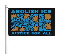 Bannière ronde anti-glace rétro 3x5 3 plis à double face « Abolish Ice »