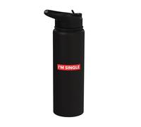Bannière rouge drôle Je suis célibataire Rencontres Sarcastiques Citations Humour Stainless Steel Insulated Water Bottle