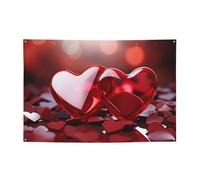 Bannière rouge pour décoration de fête d'anniversaire ou de Saint-Valentin - Décoration de fond - Bannières et panneaux - Décoration murale - Bannière de fête - 180 x 119 cm