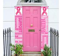 Bannière Ruban Rose d'Octobre, 180x30cm Banniere Cancer du Sein Octobre Rose 2025 Accessoires, Bannière de Sensibilisation au Ruban Rose Cancer du Sein pour Décoration de Fond de Fête de Charité