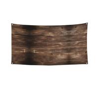 Bannière rustique avec impression bois ancienne grange pour intérieur et extérieur, panneau décoratif de vacances avec 4 œillets métalliques, atmosphère festive