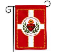 Bannière Sacré Cœur de Jésus ayez pitié de nous extérieure 30x45cm | pelouse drapeaux Supérieure Drapeau De Jardin pour Patio Toutes les saisons Porche