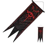 Bannière Sauron War | Collection sous licence officielle Le Seigneur des Anneaux | Motif œil de Sauron Mordor | Comprend une tige de suspension en bois | Dimensions totales : 140 x 44 cm
