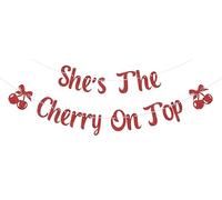 Bannière « She'S The Cherry On Top », décoration de fête prénatale, anniversaire, enterrement de vie de jeune fille, or rose
