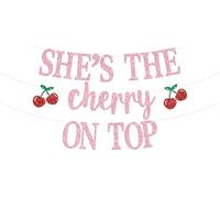 Bannière « She's the Cherry on Top » - Décorations à suspendre pour fête prénatale - Sweet One/Welcome Baby - Fruit d'été - 1er anniversaire de bébé