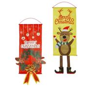 Bannière Suspendue Festive de Noël, Panneau Décoratif Cerf | Style Noël Joyeux, Motif Guirlande, pour Vitrine Boutique, Fenêtre, Usage Photo, Ambiance Saisonnière