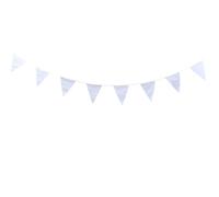 Bannière Suspendue Triangle Blanche en Tissu, Décoration | Décoration de Mariage et Chambre D'garçon et Filles, Longueur Ajustable, sans Odeur