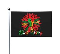 Bannière Symbole De La Main Du Mois De L'Histoire Des Noirs Couture Double Face Flag Double Face Drapeau Pour L'Extérieur Bar Événements Sportifs 3X5Ft