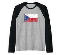 Bannière Tchéquie Vintage Fan République Tchèque Drapeau Rétro Art Manche Raglan