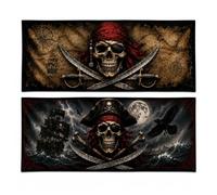 Bannière Tête de Mort Drapeau Pirate Décoration Horreur Corsaire | Tissu polyester résistant (150x90cm). Parfait pour instaurer une ambiance pirate inoubliable lors de vos soirées festives.