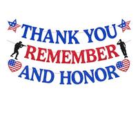 Bannière « Thank You Remember and Honor », « Always Remember & Honor Our Heroes », décoration « Happy Veterans Day Appreciation », « Honoring All Who Served », guirlande d'hommage militaire