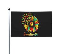 Bannière Tournesol Juneteenth Mois De L'Histoire Des Noirs Weather Resistant Garden Flag Protection Uv Flag Pour Célébrations Saisonnière L'Extérieur 3X5Ft