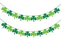 Bannière trèfle Vert 5 m Décoration Triangle,Drapeau la St Patrick,décoration Chambre,Salon,Chambre d'enfant,décoration pour fête Saint-Patrick,Irlande,Festival,Carnaval,Mascarade,décoration fête