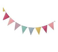Bannière Triangulaire Colorée en Lin, 6 Couleurs, 3,5m | Guirlande Fanion Élégante et Raffinée, Décorative et Suspendue, pour Anniversaire et Festival