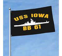 Bannière USS Iowa BB 61 pelouse drapeaux