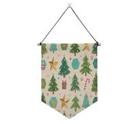 Bannière verte à suspendre « Merry Christmas » avec tige télescopique - Décorations de fête d'extérieur pour festival et jour spécial - Suministros para fiesta de a?o nuevo