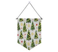 Bannière verte « Merry Christmas » à suspendre avec tige télescopique, fanions, bannières de fête et décorations pour porte, murs, fenêtres, jardins, cour suministros para fiesta de a?o