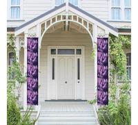 Bannière verticale à suspendre pour porte - Beau papillon violet - Panneau de porte d'entrée - Bannière de fête - Bannière de fête saisonnière pour extérieur, vacances, mariage, cour, décoration
