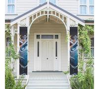 Bannière verticale à suspendre pour porte d'entrée - Bannière de porte d'entrée en forme de cœur - Bannière de fête pour extérieur, vacances, mariage, cour, décoration murale d'intérieur